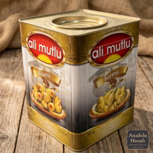 Manisa Akhisar 101-120 6XL yeşil kırma zeytin 10 kg teneke