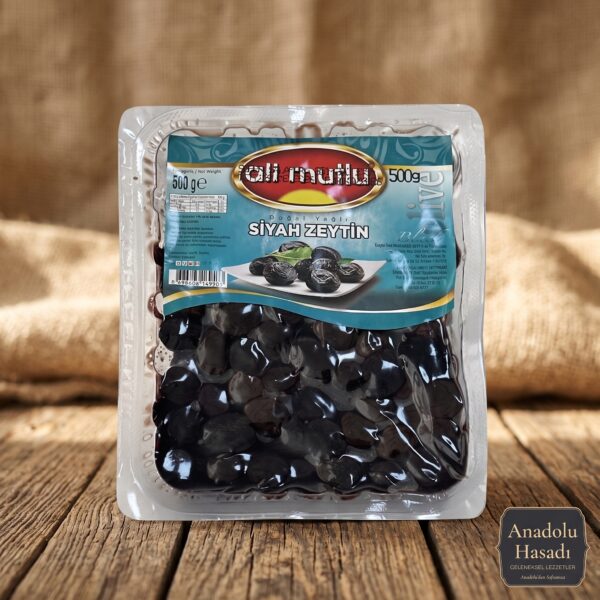 Manisa Akhisar 351-380 2XS siyah zeytin 500 g vakumlu ambalaj